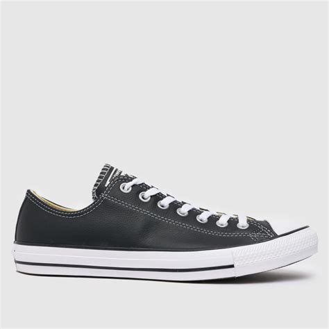 Converse Black All Star Ox Leather Trainers Uk