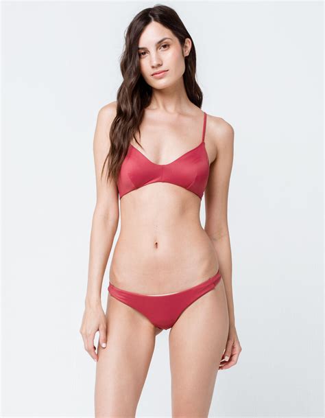 Rvca Solid Cross Back Burnt Red Bikini Top Burnt Red Tillys