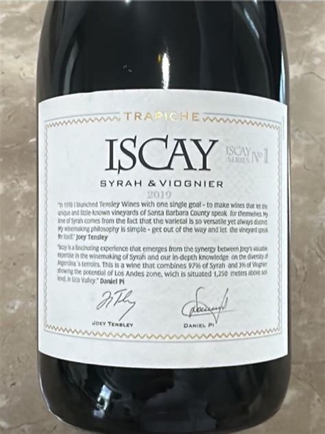 Trapiche Iscay Syrah Viognier Argentina Mendoza Cellartracker