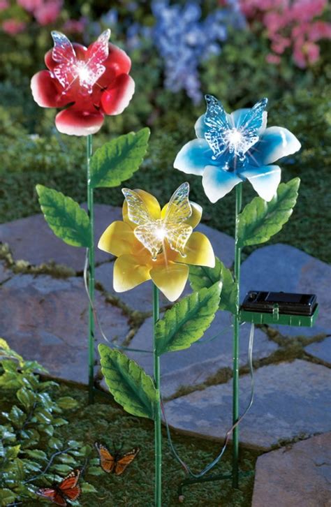 Solar Lighted Flowers Fresh Garden Decor