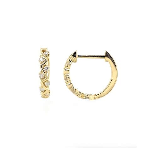 Kt Yellow Gold Earring Ct Diamond Catawiki