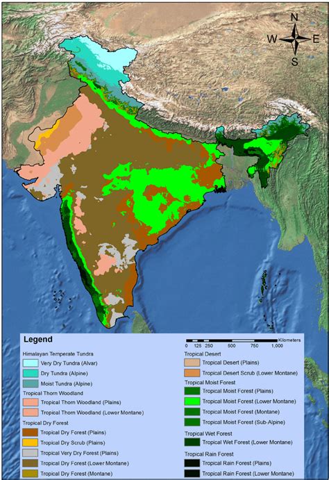 The Biome And Sub Biome Life Zone Distribution In India Download