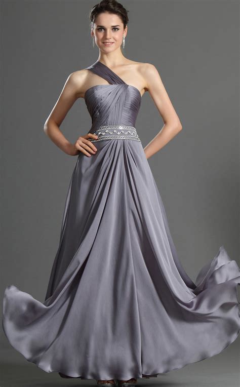 A Line Gray Chiffon Floor Length Prom Dress Prbd04 S492 Uk