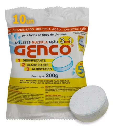 Pastilha De Cloro Genco Tablete Piscina Multi A O Em G Mercadolivre