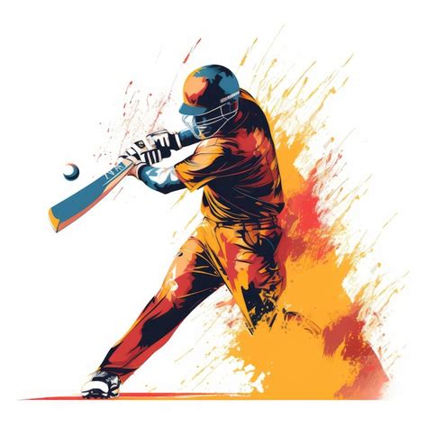 Cricket Player Illustration Ai Generated Image Premium Ai Generated Image