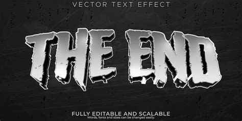 Free Vector | The end text effect editable horror and scary text style