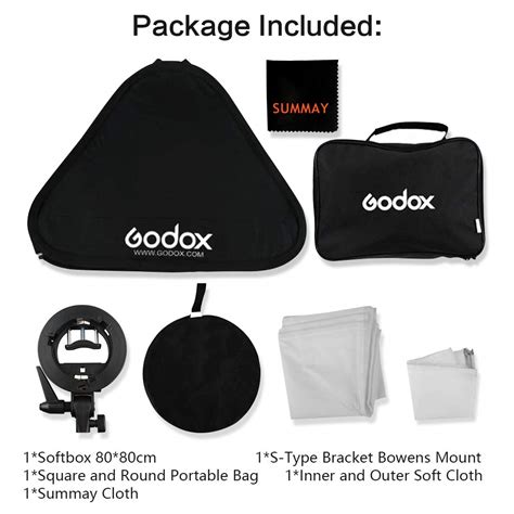 GODOX Softbox 80X80cm Folding Softbox 32 Inch Speedlight Studio Flash