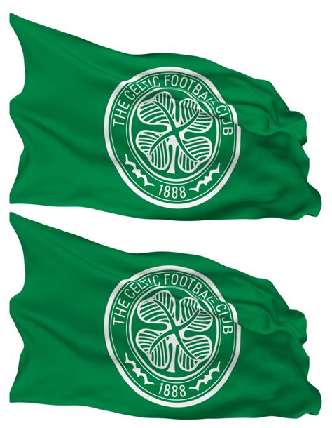 The Celtic Football Club Flag Waves Isolated In Plain And Bump Texture