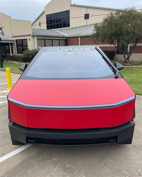 This Is The Worlds First Tesla Cybertruck In Ferrari Red And It Looks