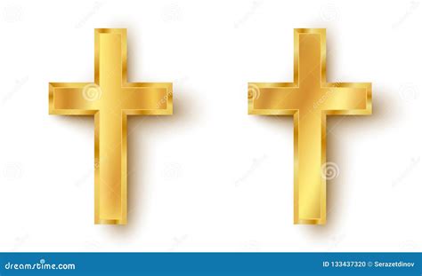 Set Icons Of A Golden Cross Stock Vector Illustration Of Baptist Holy 133437320