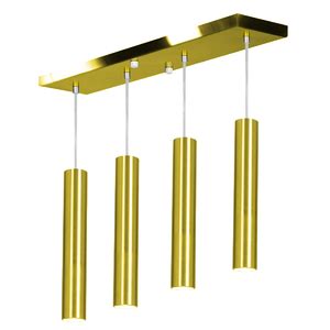 Pendente Quadruplo Tubo Cilindro Dourado 50cm Led 3k Leroy Merlin