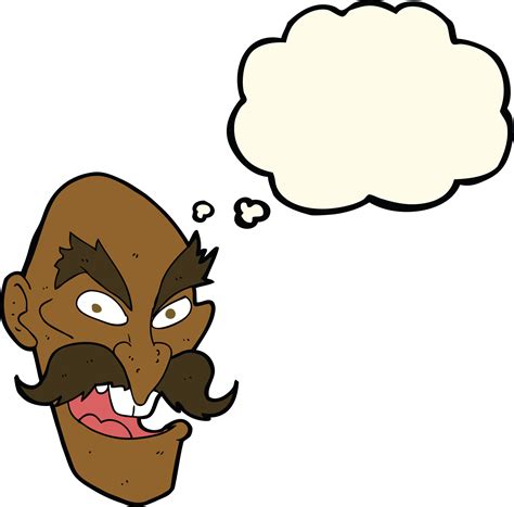 Cartoon Evil Old Man Face With Thought Bubble 40079683 Png