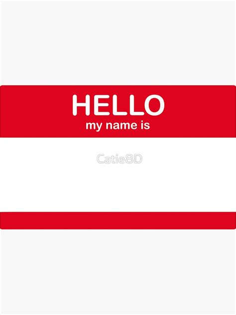 Hello My Name Is Blank Sticker For Sale By Catie8d Redbubble