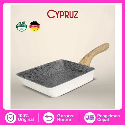 Cypruz White Granite Tamagoyaki Pan Wajan Telur Tebal Anti Lengket