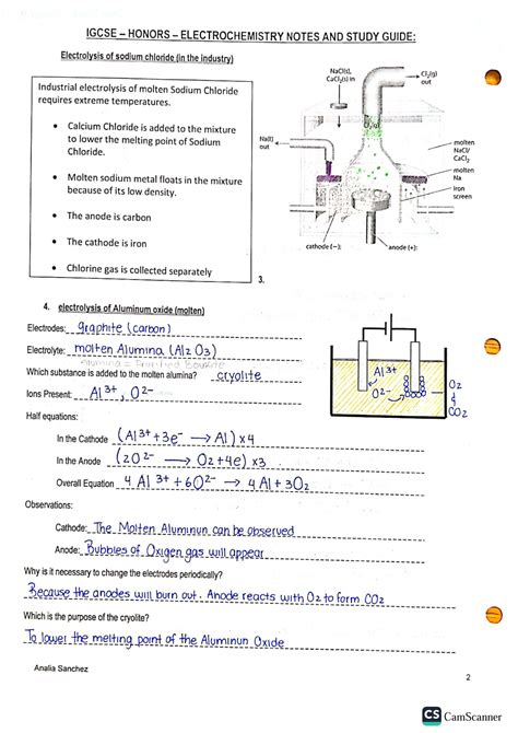 Electrochemistry Study Guide Chemistry Classes Ronald Reagan Shs