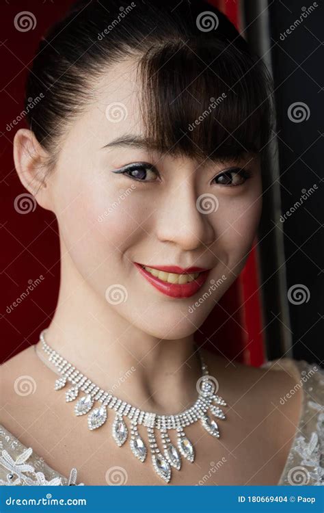 Portrait Of A Wax Figure Of A Beautiful Chinese Woman Editorial Stock