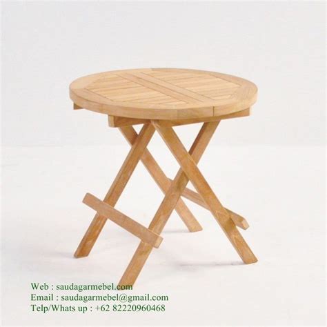 Small Round Folding Table Solid Wood | Round folding table, Picnic ...