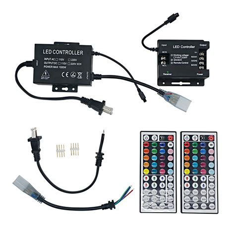 SZYOUMY 220V 110V 44key IR Remote RGB Led Controller Dimmer 1500W EU US