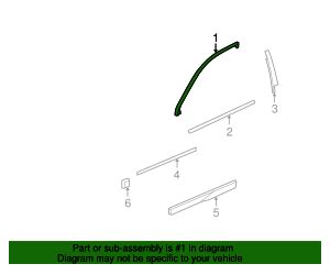 Gm Front Passenger Side Door Window Upper Reveal Molding