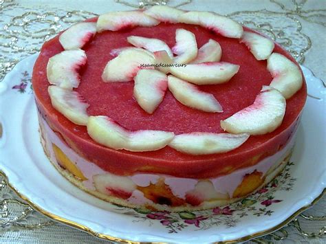 Entremets pêche nectarine Le Sésame Des Saveurs