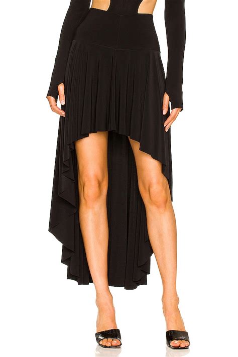 Norma Kamali Hi Low Short Skirt In Black Revolve