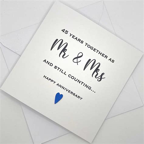 Personalised 45th Wedding Anniversary Card 45 Years Together As Mr