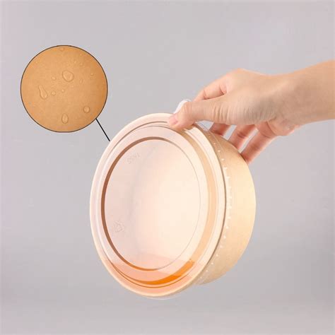 Microwavable And Freezer Safe Kraft Paper Soup Containers With Lids