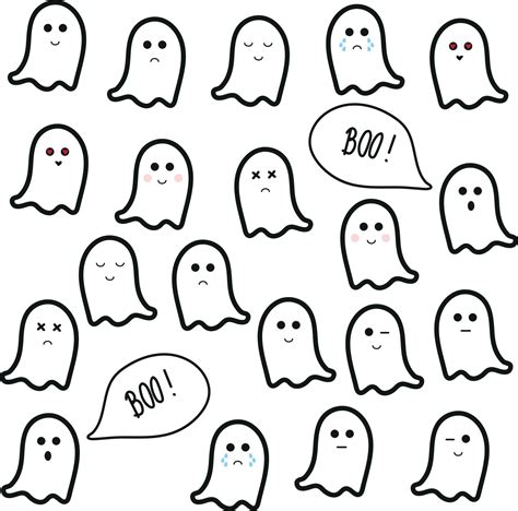 Ghost Emoji Sticker for Halloween 6920772 Vector Art at Vecteezy