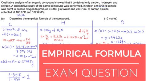 Empirical Formula Questions And Answers