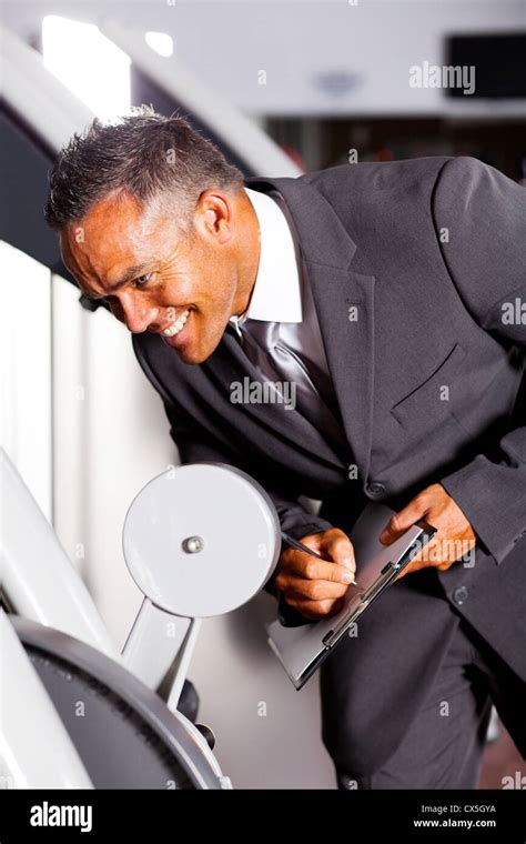 Gym Manager Doing Gym Equipment Inventory Stock Photo Alamy