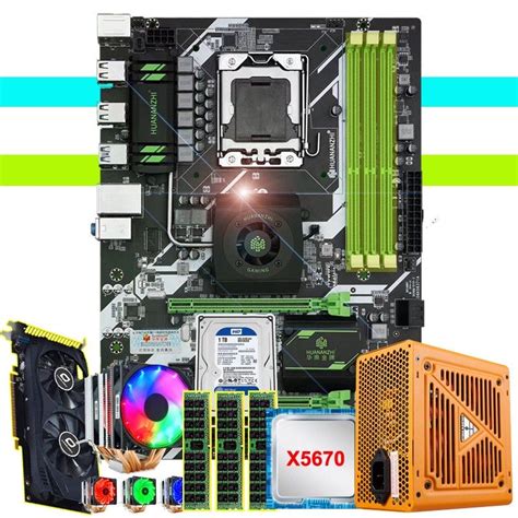HUANANZHI X58 Deluxe Motherboard 1TB HDD 500W PSU Xeon CPU X5670 With 6 ...