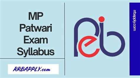 MP Patwari Syllabus 2024 MPPEB Patwari Exam Pattern RRBApply