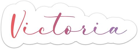 Elegant Victoria Name Sticker Waterproof Vinyl Decal For