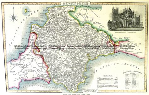 Antique Map 4-189 Devonshire England by I. Slater c.1846 - Brighton ...