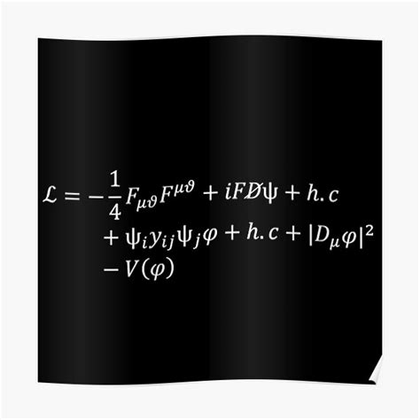 "standard model of particle physics lagrangian, lagrangian of the universe dark version" Poster ...