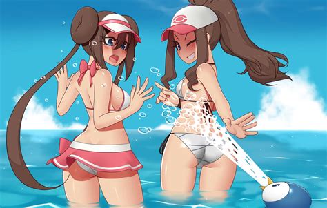 Wallpaper Sexy Ass Cleavage Long Hair Sea Girls Brown Hair Boobs