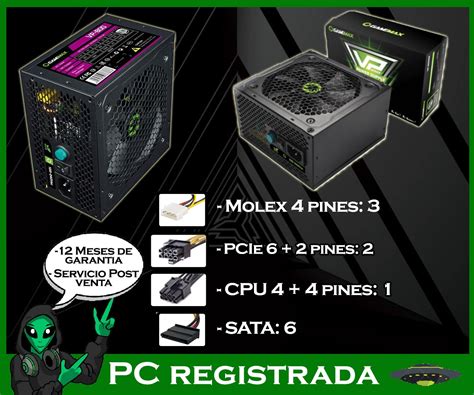 Fuente Gamer 800w Reales Gamemax 80 Plus Bronze Pcreg PC Registrada