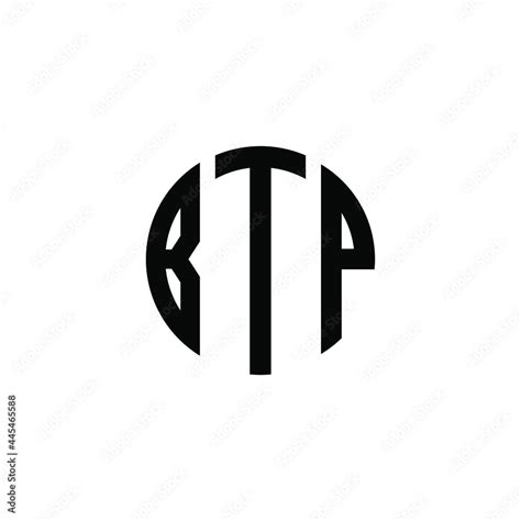 BTP letter logo design. BTP letter in circle shape. BTP Creative three letter logo. Logo with ...