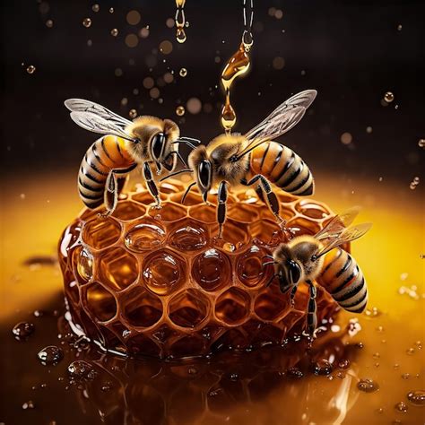 Premium Ai Image Create Illustration Of Bees And A Hive With Honey