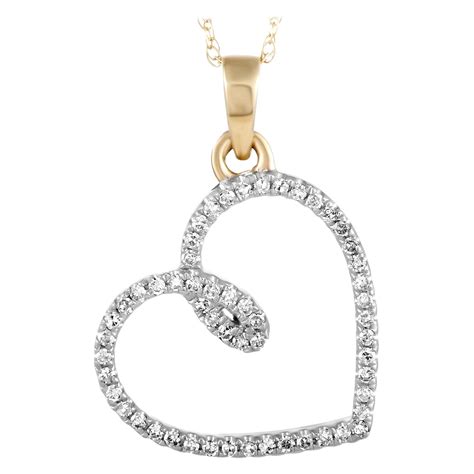 Karat Yellow Gold Double Heart Necklace For Sale At Stdibs