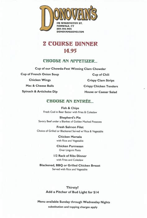 12 Course Dinner Menu