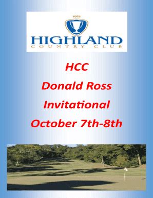 Fillable Online Hcc Donald Ross Invitational October Th Th Fax Email