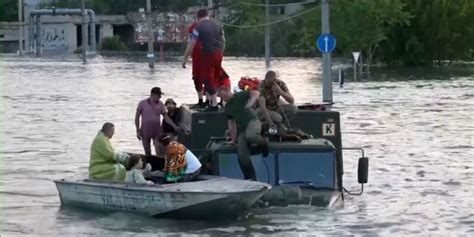 Watch Drone Footage Shows Submerged City After Ukraine Dam Explosion