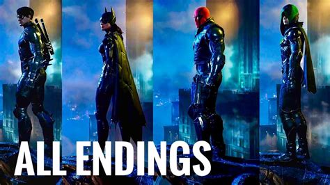 Gotham Knights ALL ENDINGS Nightwing Red Hood Robin And Batgirl