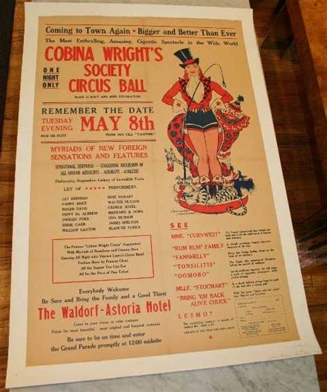 141 Corbina Wright Society Circus Ball Poster 1925