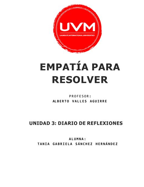 Empat A Para Resolver Unidad Diario De Reflexiones Empat A Para