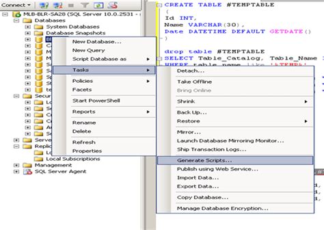 Generate Database Script With Table Data From Sql Server