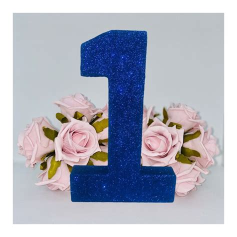 Navy Blue Glitter Number 1 Glitter Number One Freestanding Etsy