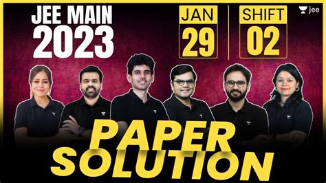 Jee Main 2023 Paper Solution 29th Jan Shift 2 Jee 2023 Paper