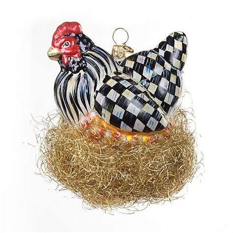 Glass Ornament Courtly Check Chicken Chicken Decor Outdoor Christmas Decorations Modern